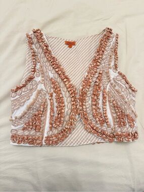 Chan Luu embroidered cropped vest